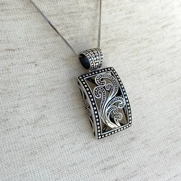 Silpada Sterling Silver Paisley Open Scroll Pendant Necklace & Earrings Set 20" - Picture 11 of 16